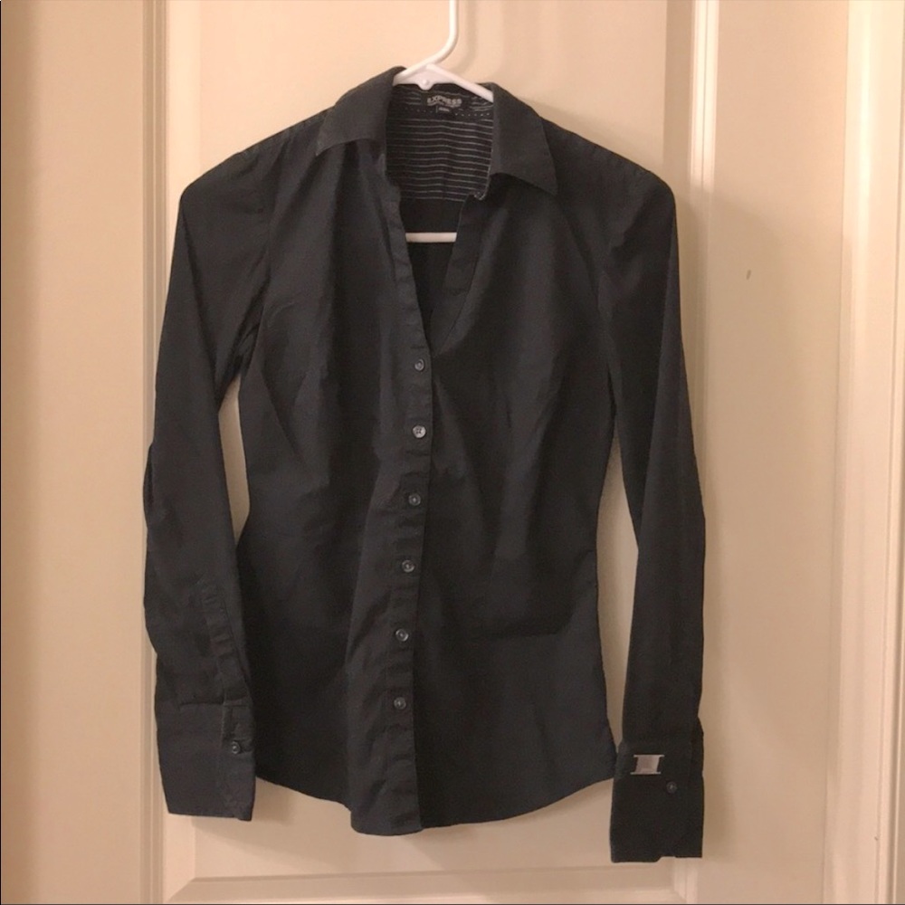 Express Black Essential Stretch Shirt, size XS